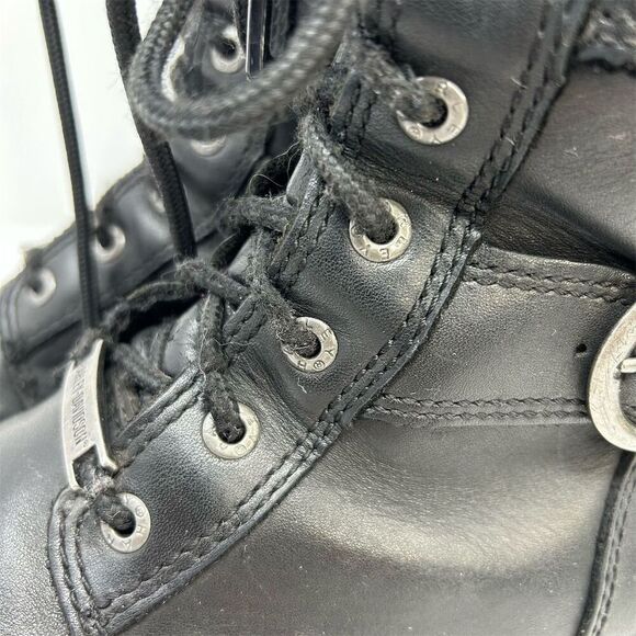Harley-Davidson Moto Black Leather Lace-Up Riding Boots Size 6.5 Buckles - Picture 11 of 16